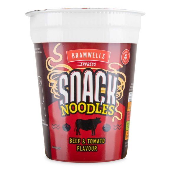 Beef & Tomato Flavour Snack Noodles Pot 90g Bramwells Express